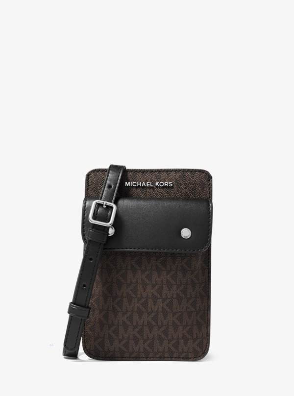 Panske Crossbody Kabelka Michael Kors Logo Smartphone Čierne Hnede - Tasky Michael Kors Vypredaj | ARJYG-0642
